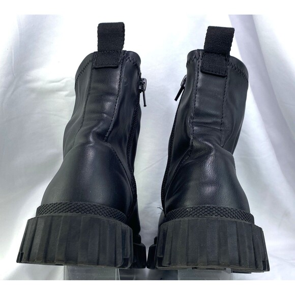 Zara Women's Size EU 35 US 4.5 Faux Leather Zip Platform Midi Booties Black 1554 - Picture 6 of 12